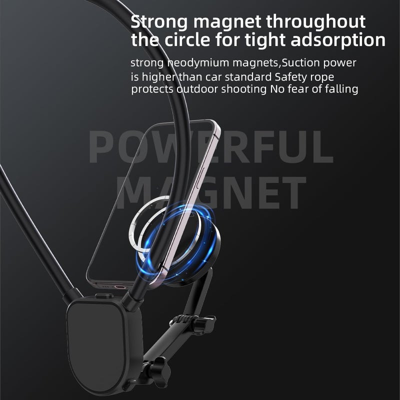 PELLKING Chest Strap Mount Magnetic Neck Mount Kit for Magsafe, Hands Free Neck Phone Holder POV/Vlog Neck Mount Video Recording for iPhone 15 14 13 12 Plus Pro Max - Image 2